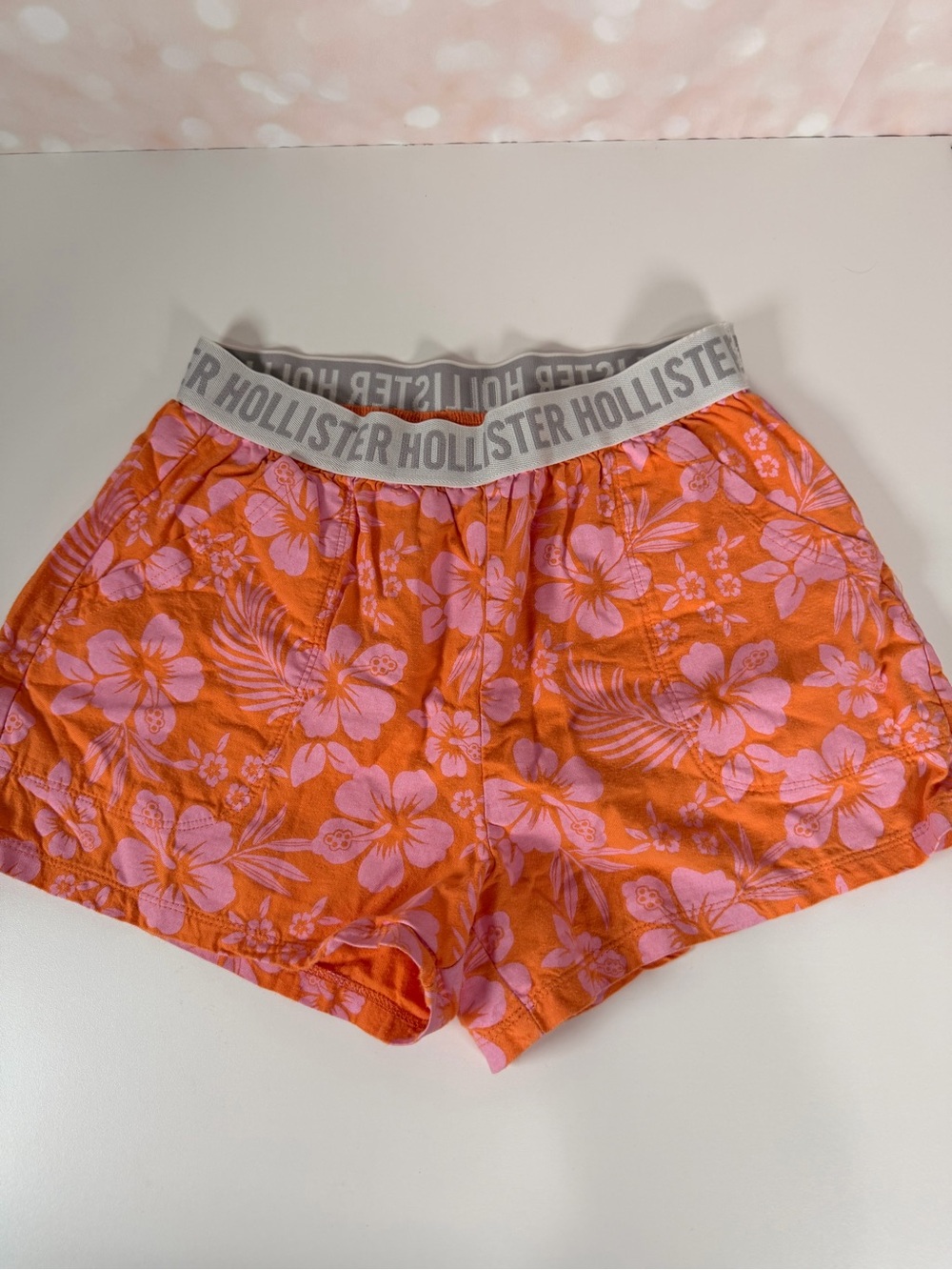 HOLLISTER Orange & Pink Floral Lounge Shorts